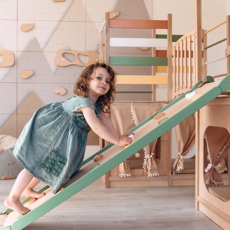 Morning Light indoor play furniture shown with nursery-safe styling.